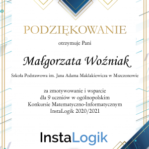 podziekowanie_instalogik_2_Małgorzata_Woźniak