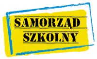 Napis "Samorząd Szkolny" na żółtym tle.