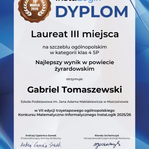 Otwórz zdjęcie - Dyplom Gabrysia