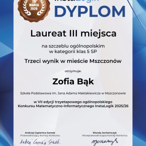 Otwórz zdjęcie - Dyplom Zosi
