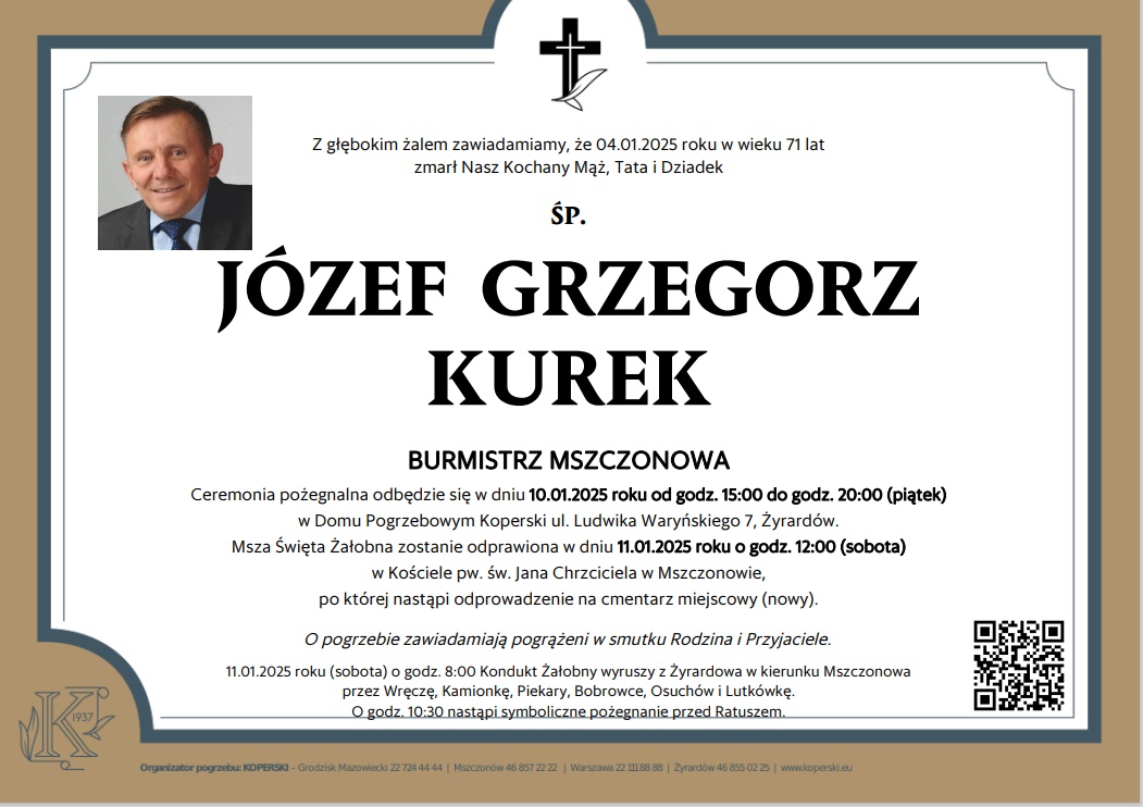 Nekrolog Burmistrza Mszczonowa