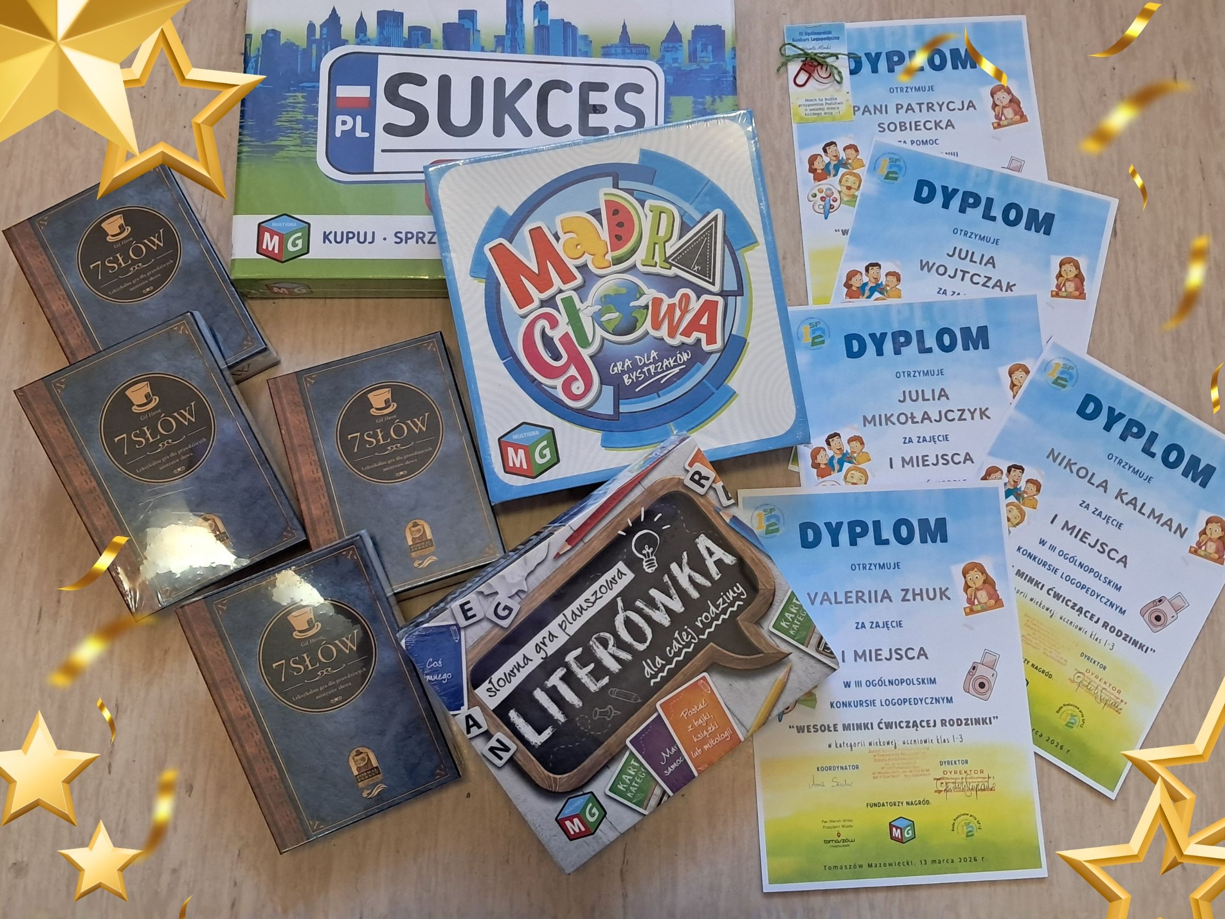 Nagrody oraz dyplomy zdobyte przez uczennice w konkursie
